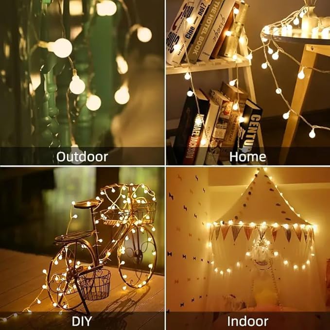 Globe String Lights 65.6 Ft. 120LEDs 8 Modes with Remote,USB Fairy Lights Plug in,Waterproof LED String Lights for Indoor Outdoor Bedroom Party Wedding Garden Christmas Tree Decor,Warm White-Ruum Studio Home