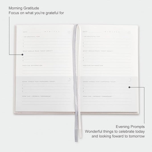 &And Per Se Gratitude Journal – Five Minutes a Day to Cultivate Mindfulness, Happiness, Positive Vibes, Affirmations & Self-Reflection – Undated Daily Gratitude Journal for Women & Men (Black)-Ruum Studio Home