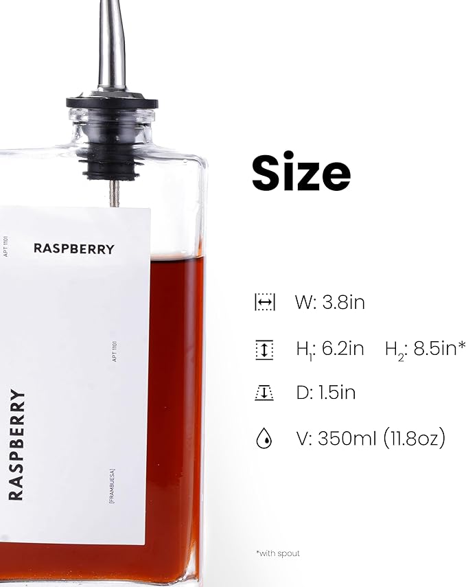 Olive Oil Dispenser for Kitchen, Cooking Oil Dispenser, Oil and Vinegar Dispenser Set, Olive Oil Bottle, Soy sauce dispenser, coffee syrup bottles - 4 pcs, Silver-Ruum Studio Home