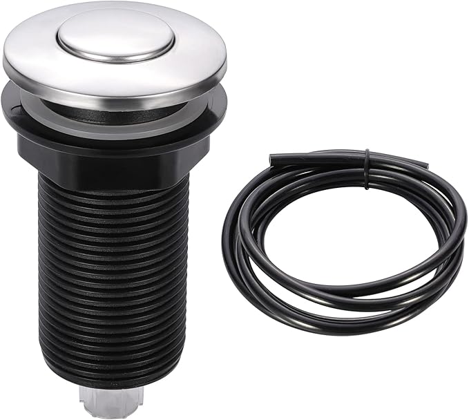 RQYEKDO Garbage Disposal Air Switch Kitchen Sink Top Long Stainless Steel Polished Nickel Long 2.5" for Food and Waste Disposal On/Off Air Button Parts Polished-Ruum Studio Home