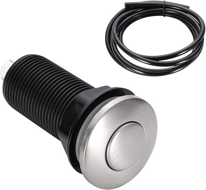 RQYEKDO Garbage Disposal Air Switch Kitchen Sink Top Long Stainless Steel Brushed Nickel Long 2.5" for Food and Waste Disposal On/Off Air Button Parts-Ruum Studio Home