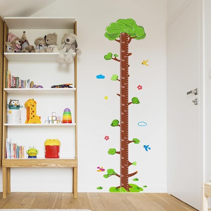 Tree Self-adheve Vinyl Nursery Wall Decal Baby Growth Chart Sticker for Bedroom Play Room-Ruum Studio Home