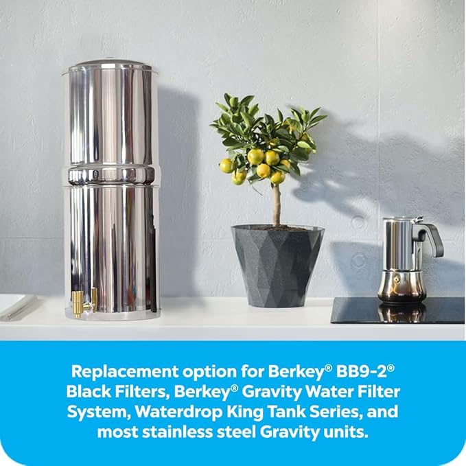 Authentic CB9 Clearbrook 9-Inch Gravity-Fed Water Filter Systems, Replacement For Berkey BB9-2 High-Performance Water Filtration, No Electricity Needed (Set of 2)-Ruum Studio Home