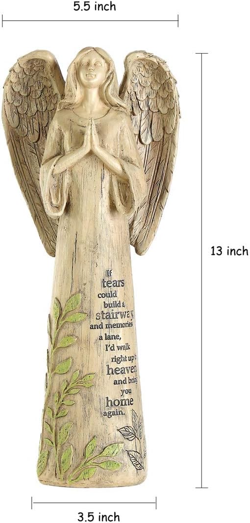 Topadorn Resin Statue Praying Angel Resin Figurines,Collectible Sculptures for Decorative,14" H-Ruum Studio Home