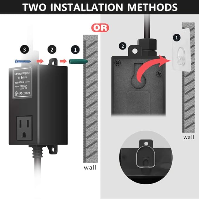 Garbage Disposal Air Switch Kit for SinkTop Waste Disposal with Stainless Steel Oil Rubbed Bronze(ORB) Short Air Button by briidea-Ruum Studio Home