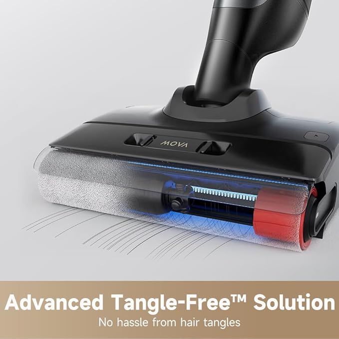 MOVA M10 Cordless Wet Dry Vacuum Cleaner 180° Lie-Flat Smart Vacuum Mop All in One for Hard Floor, 167°F Flashdry Self-Cleaning, Zero inch Dual-Edge Cleaning, 18000Pa Suction, Zero-Tangle for Pet Hair-Ruum Studio Home