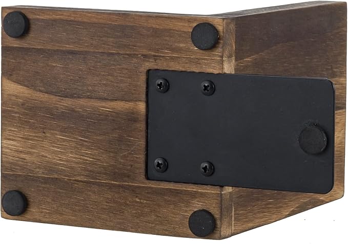 MyGift Rustic Burnt Wood Decorative Bookends for Heavy Books with Matte Black Metal Wire Basket Pencil Cup and Office Supplies Storage Baskets, 1-Pair-Ruum Studio Home