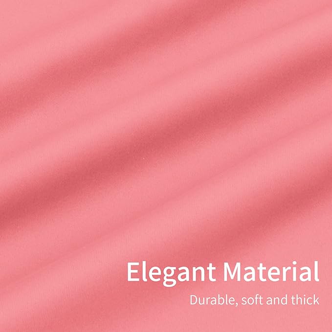 Easy-Going Blackout Curtains for Bedroom, Solid Thermal Insulated Grommet and Noise Reduction Window Drapes, Room Darkening Curtains for Living Room, 2 Panels(46x84 in, Pink)-Ruum Studio Home