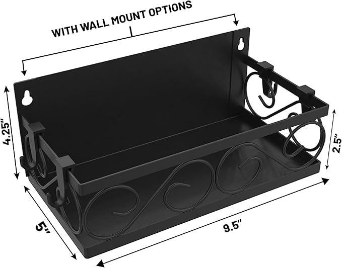 LEONARDLEE Magnetic spice Rack, Stronger Magnet with Wall Mount Option. 4 Removable Hooks, Perfect Space Saver for Kitchen- for Holding Spices, Jars, Bottle, cans (Pack of 2)-Ruum Studio Home