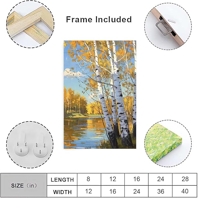 Poplar trees beside the blue sky and white clouds are suitable for living rooms bedrooms and offices Landscape posters and wall paintings-Ruum Studio Home