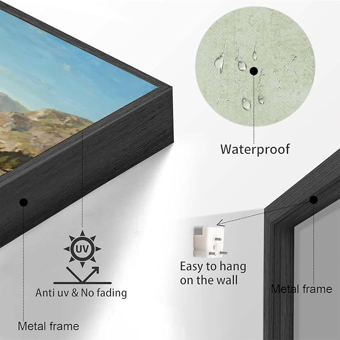 Natural mountain stream scenery poster suitable for bedroom beautiful blue sky flowing river scenery suitable for living room dormitory office-Ruum Studio Home