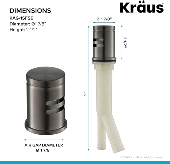 KRAUS Dishwasher Air Gap in Spot Free Black Stainless, KAG-2SFSB-Ruum Studio Home