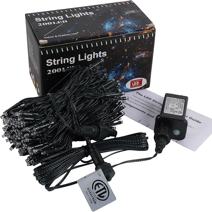 HOME LIGHTING 66ft Christmas Decorative Mini Lights, 200 LED Green Wire Fairy Starry String Lights Plug in, 8 Lighting Mode, for Indoor Outdoor Xmas Tree Wedding Party Garden Decoration (Red & White)-Ruum Studio Home