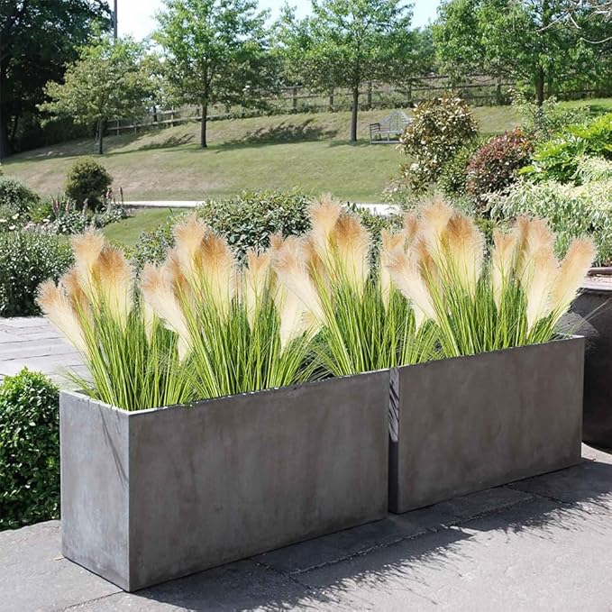 Melorca&Guilla Artificial Plants 4PCS 33.5“Fake Plant Tall Onion Fake Grass,Faux Grass Plants Artificial Grass Greenery Shrubs Bushes for Garden Shop Office Home Décor-Ruum Studio Home