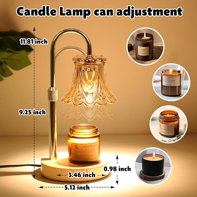 GEEZO Fragrance Candle Warmer Lamp,Electric Candle Warmer with Timer & Dimmer,Mom Christmas Birthday Gifts for Women, House Warming Gifts New Home Bedroom Decor-Ruum Studio Home
