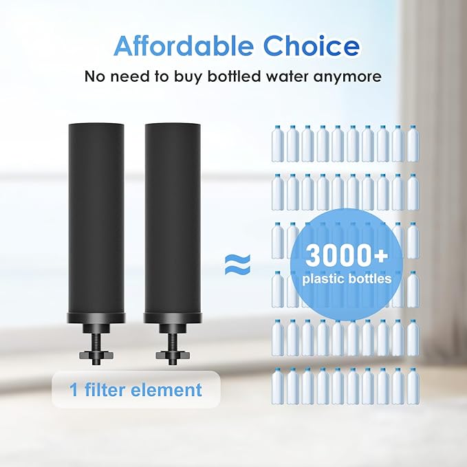 Purewell PF-2 Black 2-Stage Purification Elements, Replacement Filters for ProOne® and Berkey® Filters, ProOne® Big+ or Berkey® Big+ Gravity Water Filter System and Purewell System (2 Pack, K Series)-Ruum Studio Home