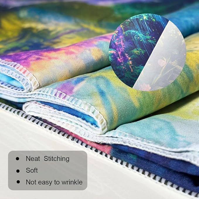 keowhsf Forest Waterfall Tapestry with Mushrooms and Flowers – Colorful Floral Plants Natural Landscape Wall Art, Fantasy Aesthetic Wall Hanging for Bedroom Decor-Ruum Studio Home