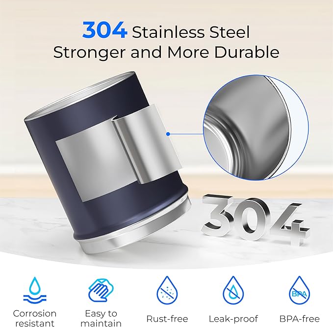 Waterdrop 2.25G Gravity Water Filter System, NSF/ANSI 42&371 Standard, Stainless Steel System with 2 Carbon Filters, Reduces 99% of Lead and Chlorine for Home, Camping, Emergencies, King Tank, Blue-Ruum Studio Home