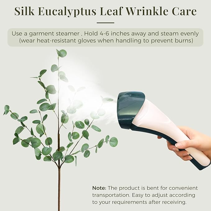 8Pcs Faux Eucalyptus Stems, 27" Artificial Eucalyptus Plants with White Frosted Coating, Fake Eucalyptus Decor Silk Greenery Leaves for Wedding Bouquets Home Decor DIY Floral Arrangements-Ruum Studio Home