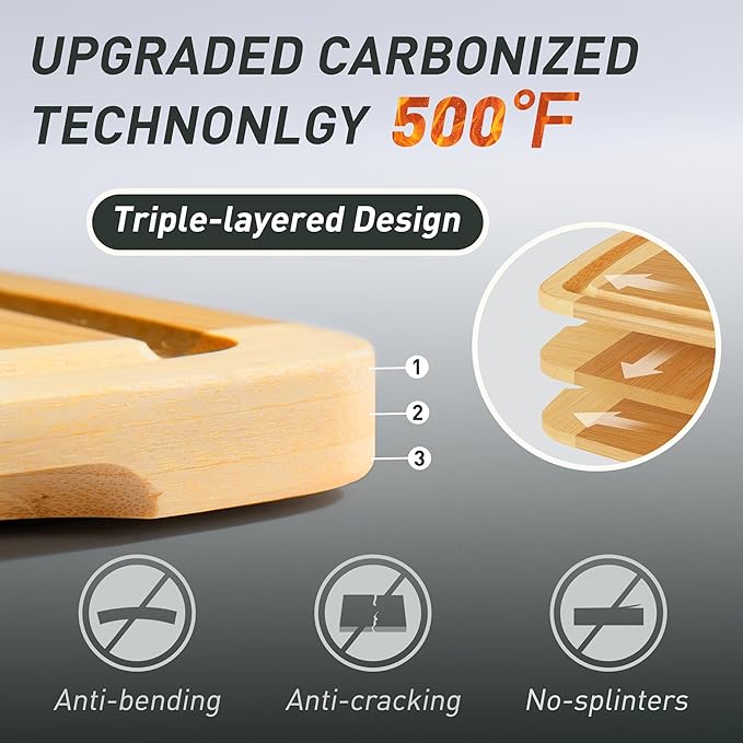 3 packs Bamboo Cutting Board Set Non Slip Feet Over Sink For Kitchen Meal Prep & Serving Brides Her Wedding Day Bridal Shower Engaged Wed House Christmas Married Future Unique Cool Gifts-Ruum Studio Home