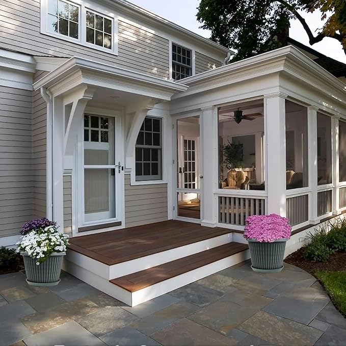 Large-Planter-Indoor-Outdoor Plant Pots, 14 inch 4 Pack Plastic Flower Pots with Saucer And Drainage Holes, Modern Garden Planters For Planting Medium Large Plants, Decorative Resin Garden Pots-Ruum Studio Home