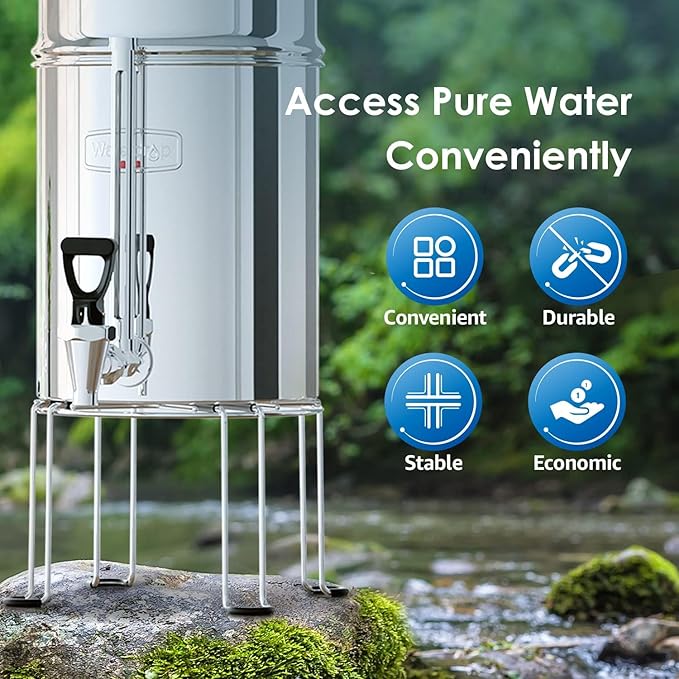 Waterdrop Water Filter Stainless Steel Stand, with Rubberized Non-Skid Feet, Replacement for Berkey® Water Filter System, King Tank Gravity-fed Water Filter System-Ruum Studio Home