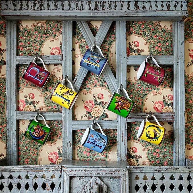 Spode Kit Kemp Alphabet Mug - Letter T Monogram in Fine China, 12oz Ceramic Coffee Cup for Hot Drinks, Personalized Drinkware for Unique Gifts, Dishwasher Safe Tea or Coffee Mug - Gift Box Included-Ruum Studio Home