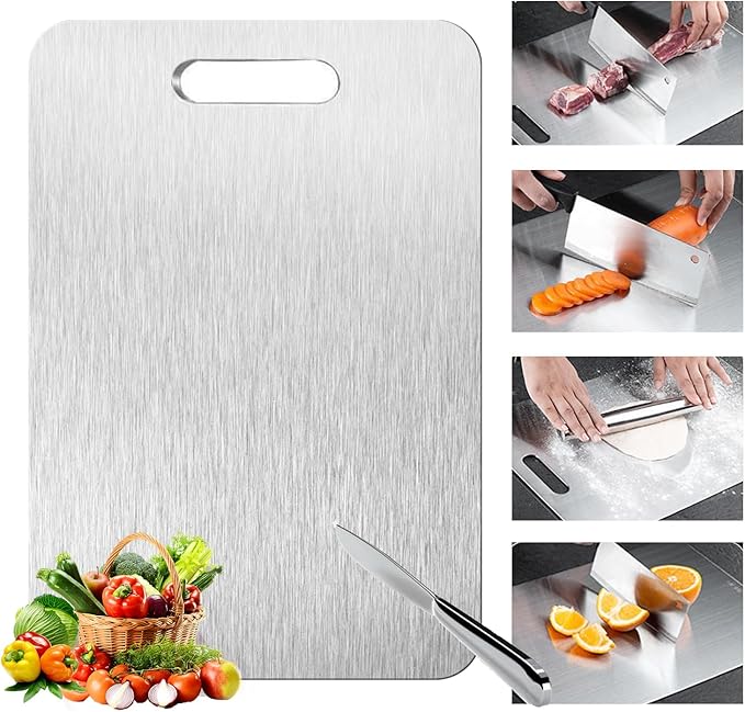 Titanium Cutting Board - 1 pack Titanium Cutting Boards for Kitchen,Double Sided Titanium Cutting Mat(11.81 * 7.67in)