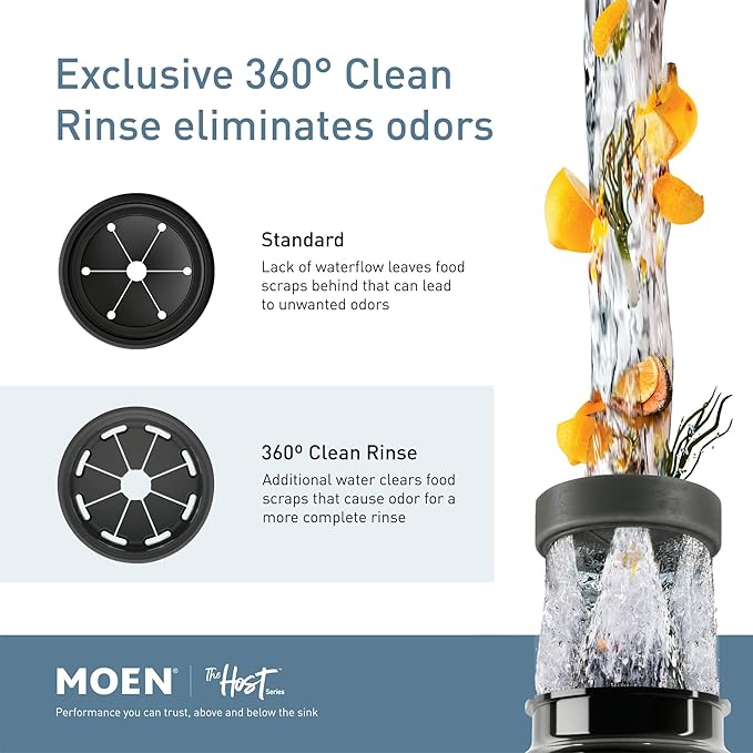 Moen Black EX Series Host Series 3/4 Horsepower Improved Installation Garbage Disposal, EX75C-Ruum Studio Home