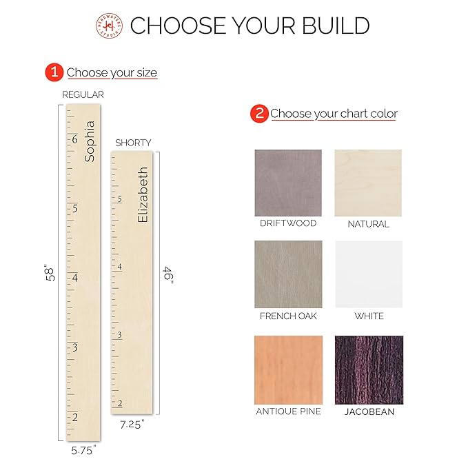 Personalized Growth Chart for Wall - Kids Height Ruler, Wooden Growth Chart for Kids, Wall Ruler for Kids Height Measurement and Height Growth Chart for Home - Kids Sizing Chart-Ruum Studio Home