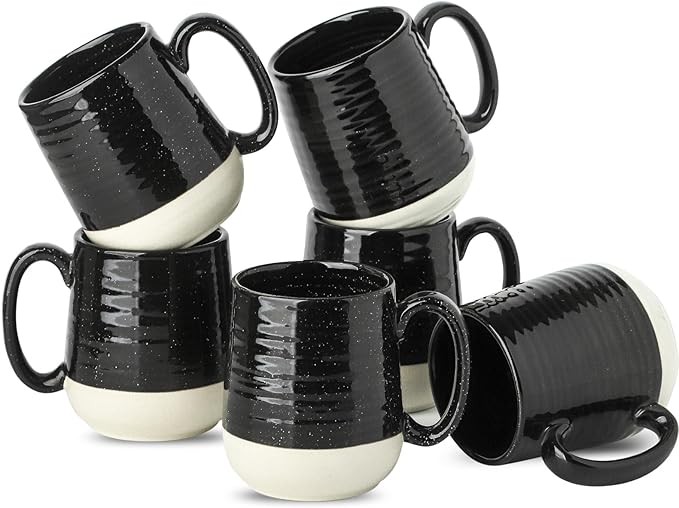 Hasense Coffee Mugs Ceramic, 15 oz Large Coffee Cups with Handle for Home and Office, Latte Mugs Set for Coffee, Tea, Hot Cocoa, Mocha, Black Coffee Cup Gift for Dad Mom, Dishwasher Microwave Safe-Ruum Studio Home
