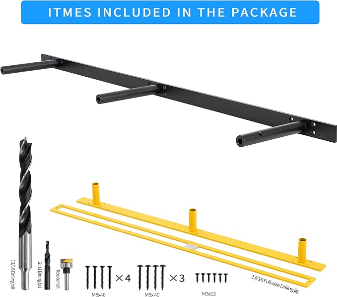 Heavy-Duty Floating Shelf Bracket, Hidden Shelf Bracket for Fireplace Mantel and Shelves, if Installed on Studs, max-Load of 210 pounds, 38 inches, (with Premium Build kit)-Ruum Studio Home
