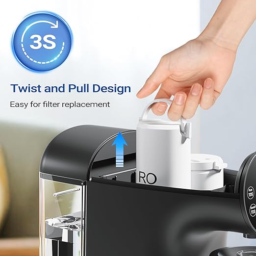 Ecoviva Countertop Reverse Osmosis Water Filtration System, Portable RO Water Filter Purifier with 5 Stage Filtration, 3:1 Pure to Drain, TDS Monitor, Faster Delivery Flow, Plug and Use - White-Ruum Studio Home