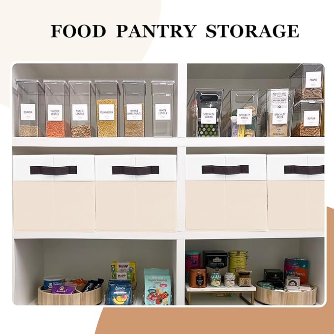 Criusia 4 Pack Baby Clothes Organizer Bins, Fabric Collapsible Storage Baskets with Handles, Odorless Storage Bins for Toy Clothes Nursery Kids Room Playroom Classroom (14L*10W*9.5H)-Ruum Studio Home