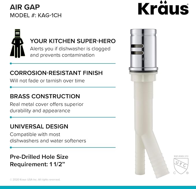 KRAUS Dishwasher Air Gap in Chrome, KAG-1CH-Ruum Studio Home