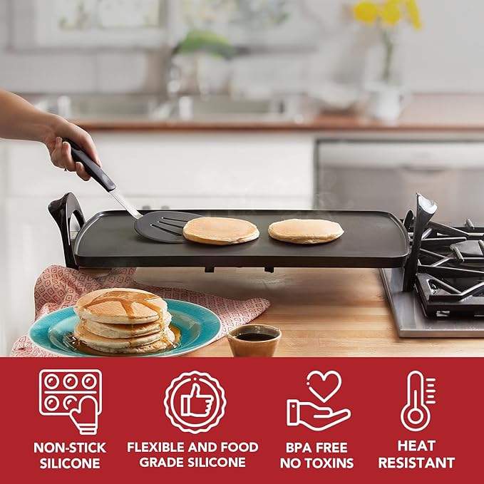 Set of 4 Silicone Spatula Utensils by Boxiki Kitchen. Professional Silicone and Stainless Steel Kitchen Spatula for Cooking, Pancakes, Eggs and Fish.-Ruum Studio Home