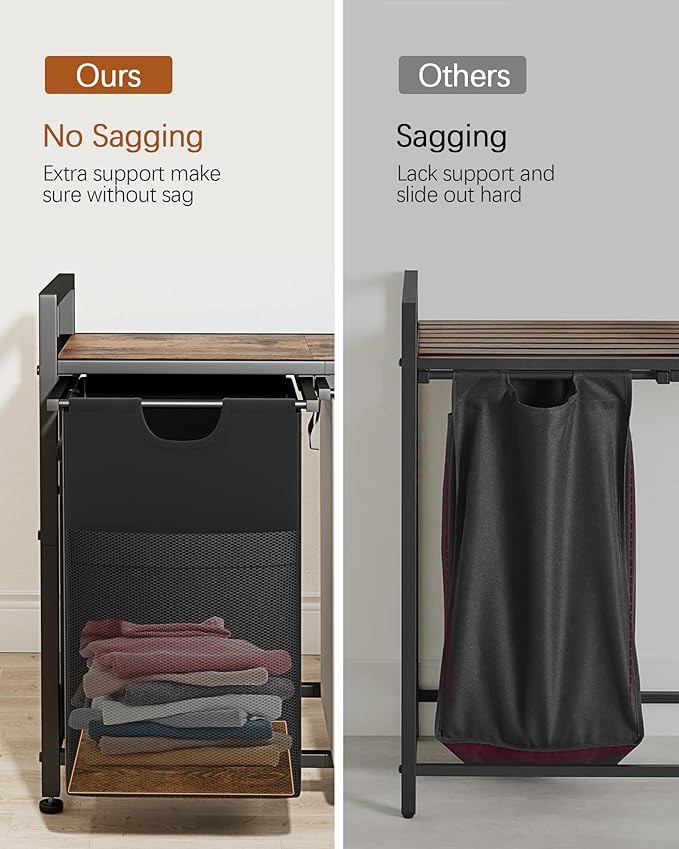 Lulive Double Laundry Hamper, Multifunctional Basket Organizer, 112L Laundry Sorter with Removable Bags and Fabric Handles, Large Top Shelf Laundry Bag for Bathroom, Dorm, Laundry Room-Ruum Studio Home