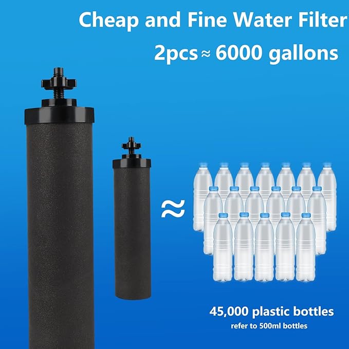 Water Filter Silver Infused Replacement for Berkey® BB9-2® Black Carbon Block Filters System,Compatible with Berkey® Gravity Countertop Purification Elements,Pack of 4-Ruum Studio Home