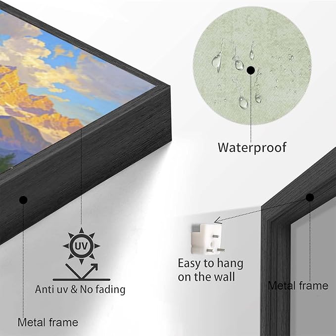 The mountain stream and lawn scenery under the sun is suitable for posting in the living room bedroom office landscape poster wall painting-Ruum Studio Home