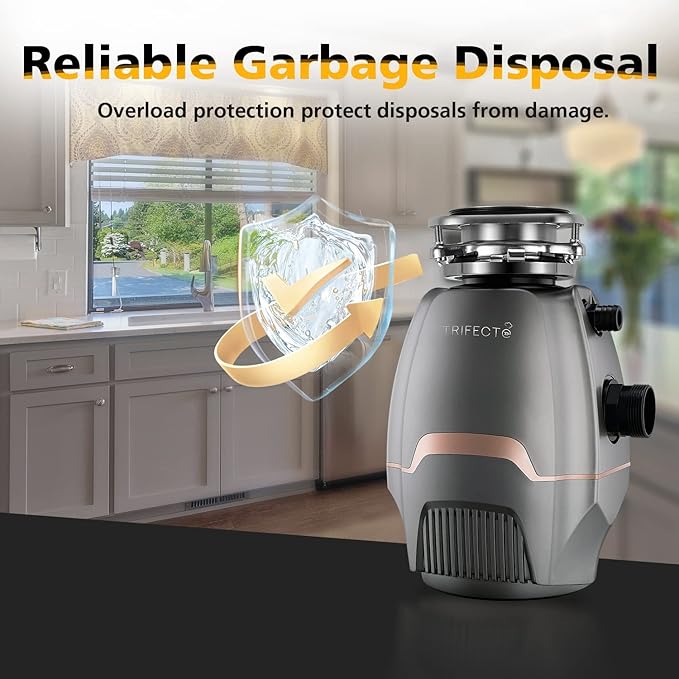 Trifecte Pro 3/4 HP Garbage Disposals with Sound Reduction,Food Waste Coutinuous Feed Garbage Disposal with Power Cord, Dishwasher Hook Up-Ruum Studio Home