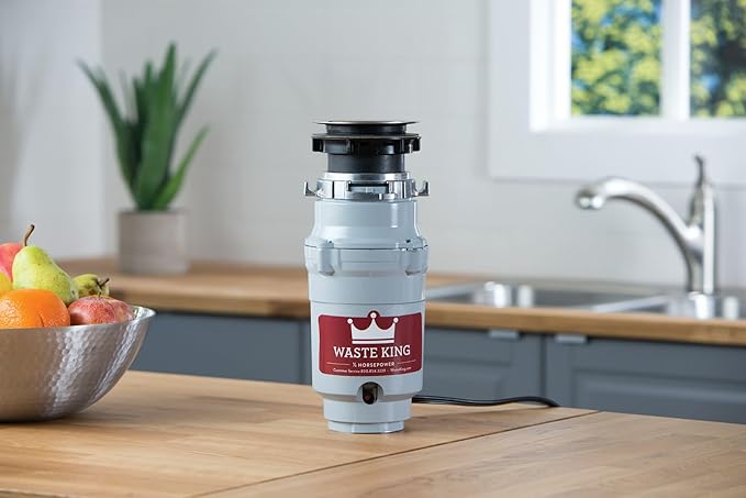 Waste King Garbage Disposal for Kitchen Sink with Power Cord, Compact Food Waste Disposer, L-111-Ruum Studio Home