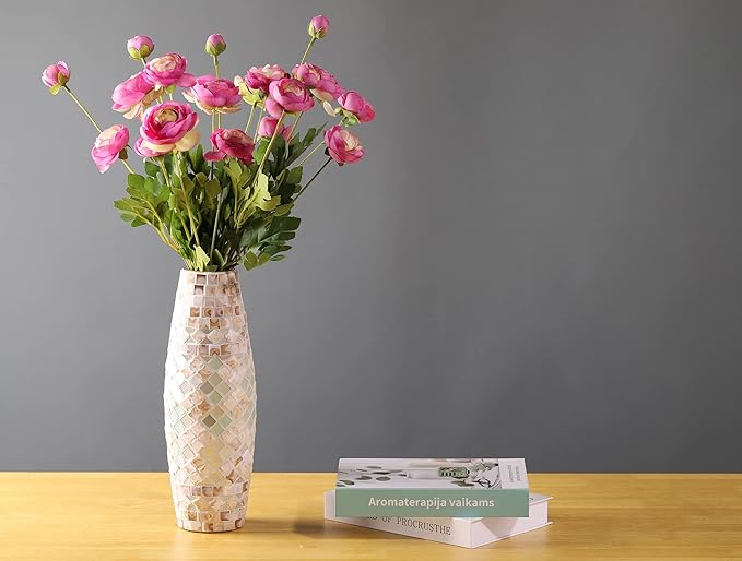 Artificial Silk Flowers Ranunculus Flower for Wedding Home Decoration 5 PCS Purple-Ruum Studio Home