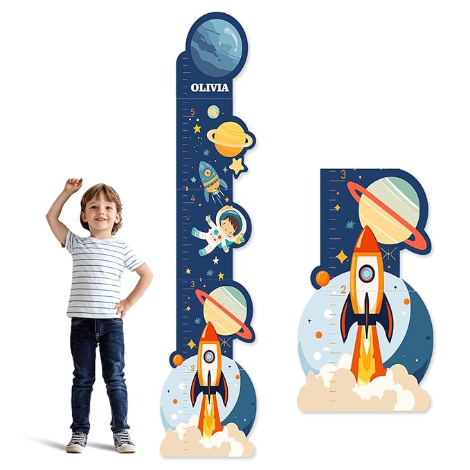 Personalized Name Growth Chart for Wall, Space Height Measurement for Wall, Children Height Chart Ruler, Portable 3D Removable Growth Chart, Wall Height Measurement for Kids-Ruum Studio Home