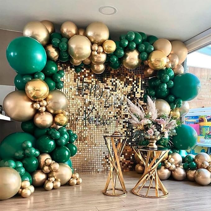 130pcs Dark Green Balloons Different Sizes 18" 12" 10" 5" Hunter Green Balloons for Birthday Dinosaur Baby Shower St. Patrick's Day Summer Jungle Forest Safari Party Decorations-Ruum Studio Home