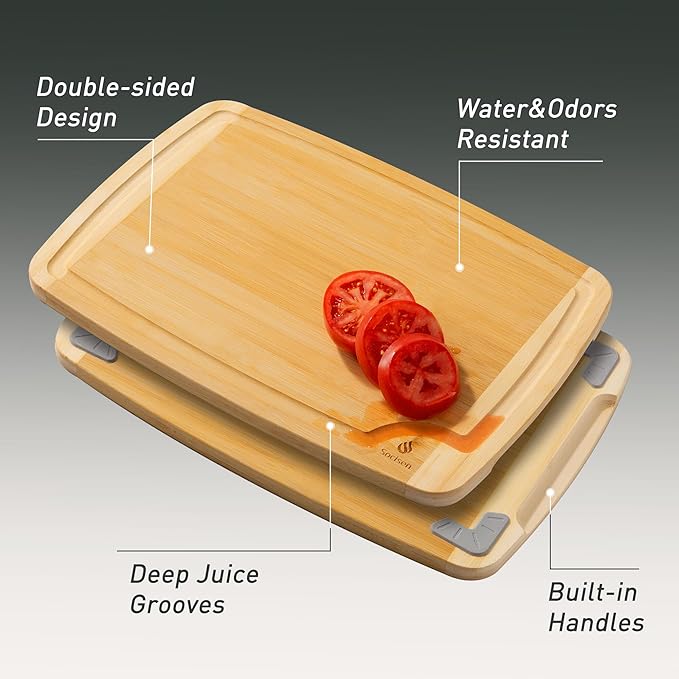 3 packs Bamboo Cutting Board Set Non Slip Feet Over Sink For Kitchen Meal Prep & Serving Brides Her Wedding Day Bridal Shower Engaged Wed House Christmas Married Future Unique Cool Gifts-Ruum Studio Home