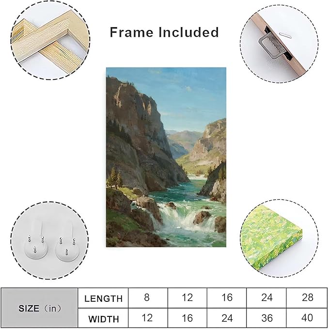 Natural mountain stream scenery poster suitable for bedroom beautiful blue sky flowing river scenery suitable for living room dormitory office-Ruum Studio Home