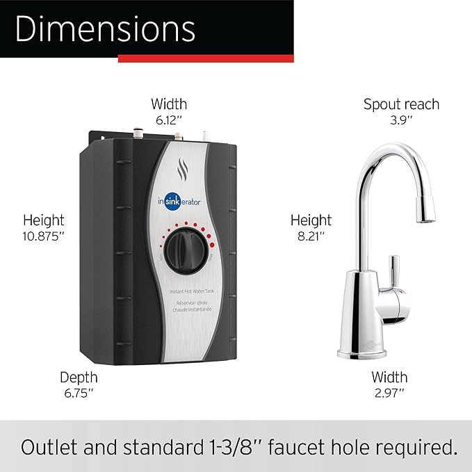 InSinkErator Stainless Steel Tank, H250C-SS HOT250 System, Single-Handle Faucet in Chrome with2/3-Gallon Instant Hot Water Dispenser-Ruum Studio Home