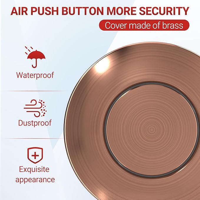 APIELE Garbage Disposal Air Switch Kit, Sink Top Push Button Switch for Food Waste Disposer, UL Listed 3.6" Long On/Off Air Button (Red Bronze)-Ruum Studio Home