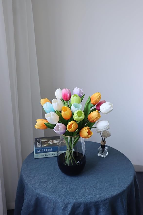 Buart Spring-Colors Tulip Flowers Artificial Luxury Big Tulip Valentine's Day Mother's Day Easter Home Kitchen Wedding Decorations(11pcs)-Ruum Studio Home