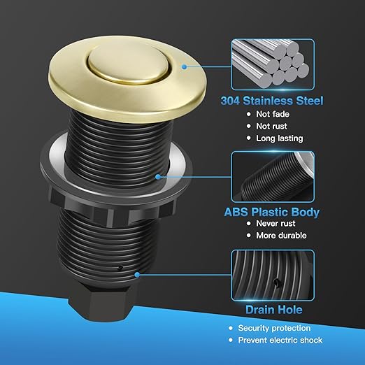 Garbage Disposal Air Switch Kit, UL Certified Professional Garbage Disposal Switch Button Power Module, Sink Top Waste Disposer On/Off Switch-Ruum Studio Home